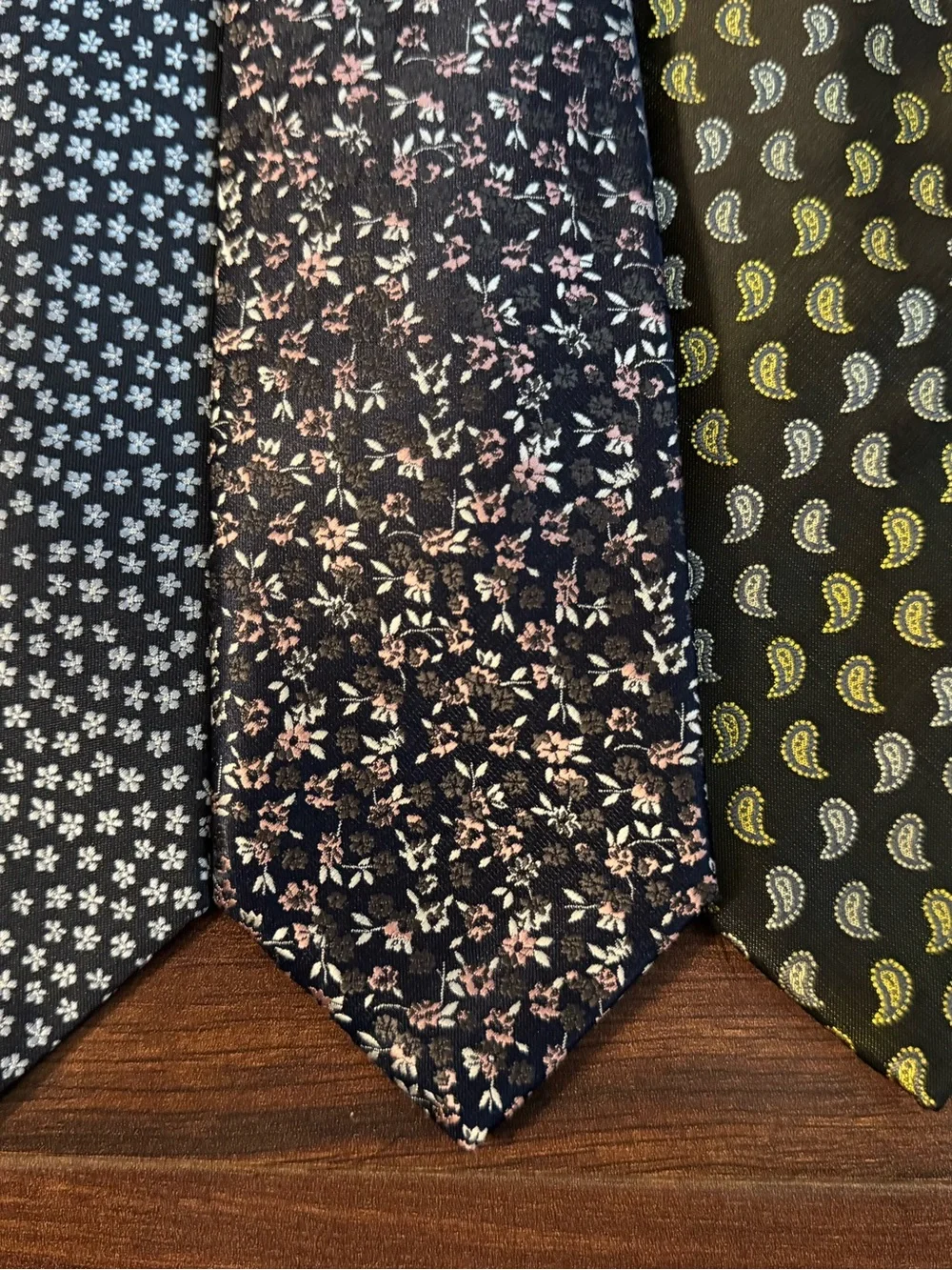 BERGAMO New York and Banana Republic Black, Navy, Paisley and Floral Ties